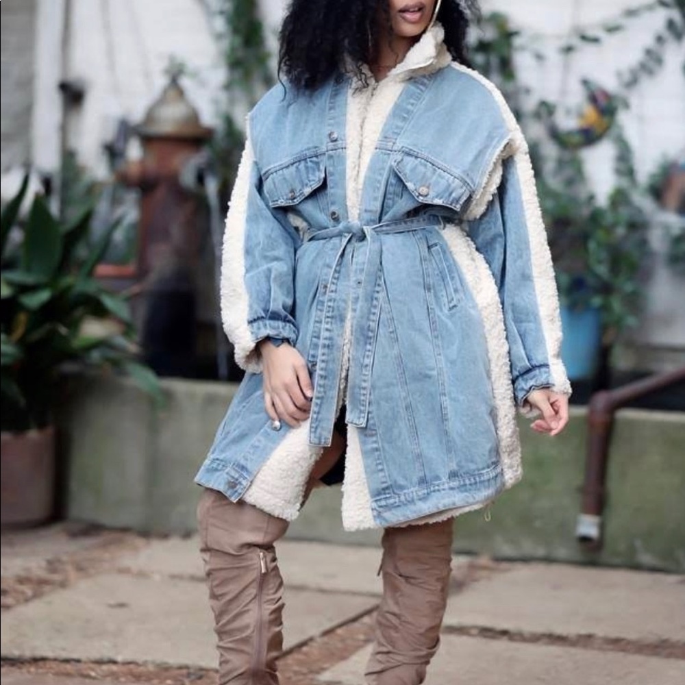 Sherpa and denim jacket